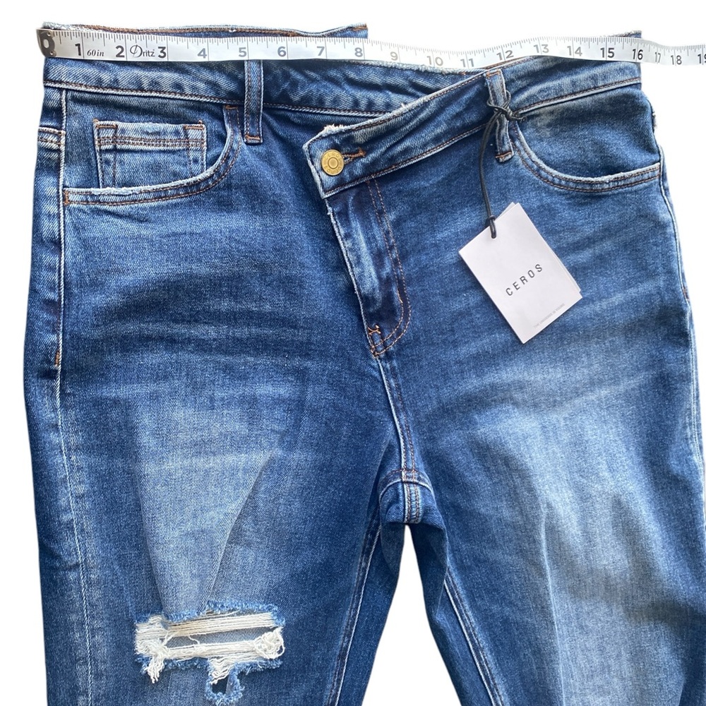 Ceros 90”s Vintage Dad Jeans High Rise Distressed‎ Medium Wash - Picture 4 of 15
